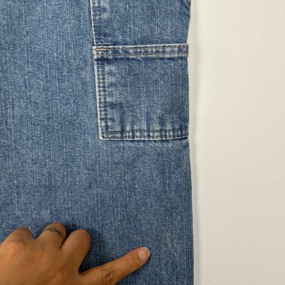 Wrangler Mens Carpenter Jeans 34x30 Blue Workwear Utility Relaxed Denim 94LSWVD - Picture 6 of 13